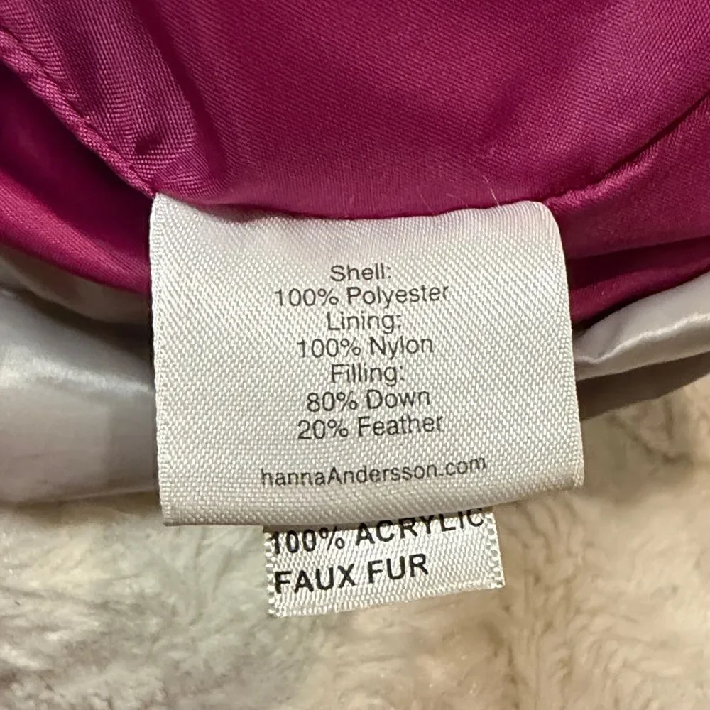 Hanna Andersson Girls Down Feather Filled Winter Jacket Coat Hood Grey Size 10